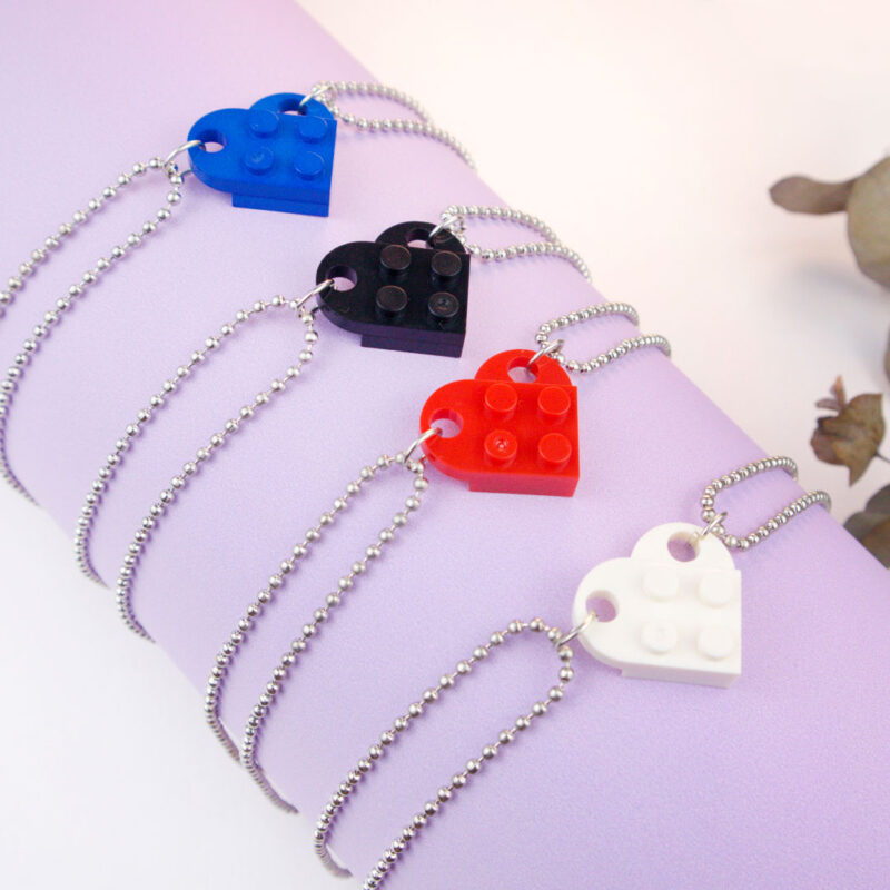 Collares Corazones Lego para Pareja