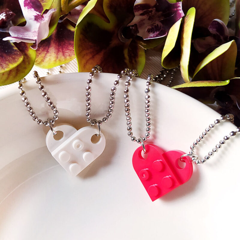 Collares Corazones Lego para Pareja - Imagen 3