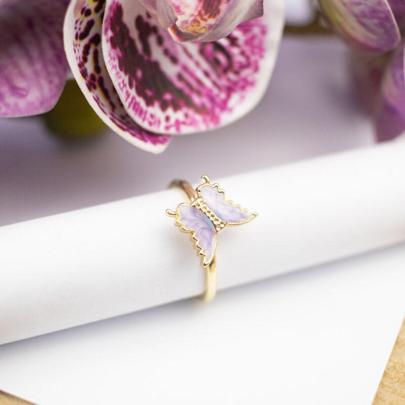 Anillo Antiestrés Mariposa Lila - Imagen 3